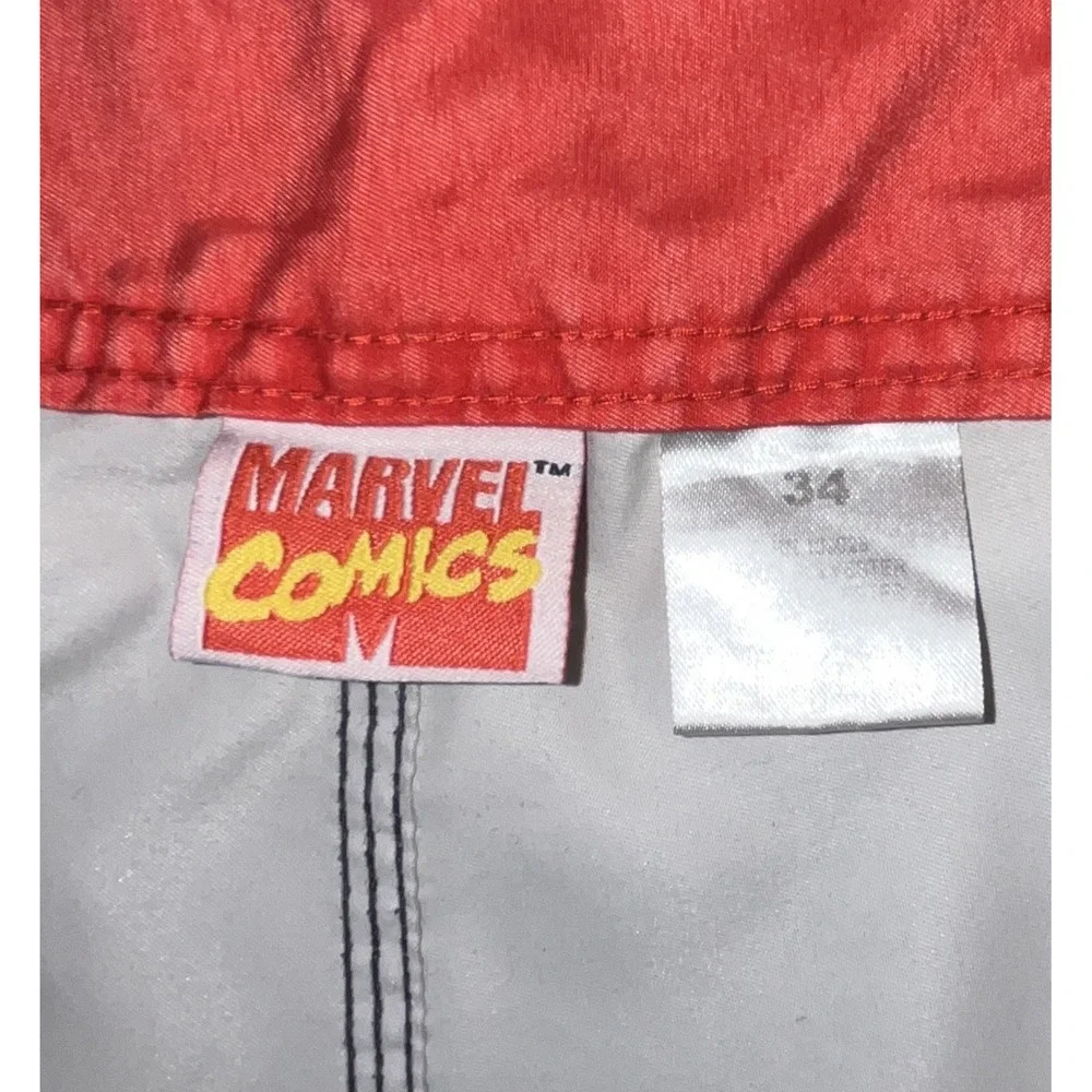 Marvel Iron Man Boardshorts Men's 34 Comic Books Fantastic Four Cargo Pocket‎